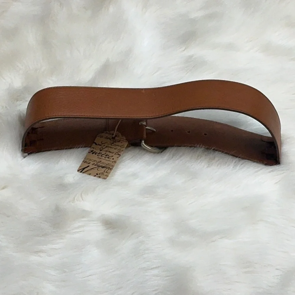 Theory leather belt RARE Italian leather luxury Belt brass handmade Italy‎ S M